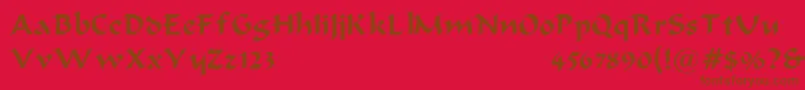 BodaciousNorma-fontti – ruskeat fontit punaisella taustalla