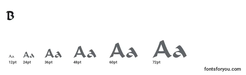 Размеры шрифта BodaciousNorma