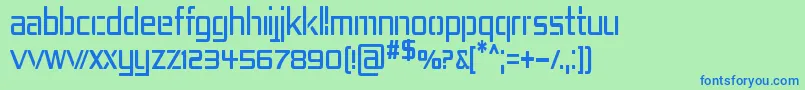 RepublikaIvCnd-Schriftart – Blaue Schriften auf grünem Hintergrund