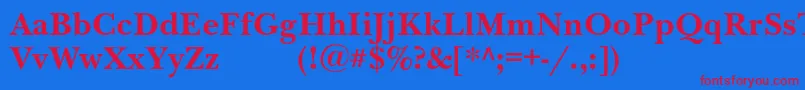 NewbaskervilleexpodcBold Font – Red Fonts on Blue Background