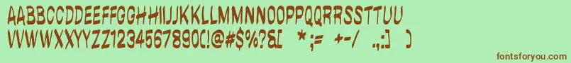 BrushwallRegular Font – Brown Fonts on Green Background