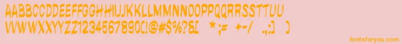 BrushwallRegular Font – Orange Fonts on Pink Background