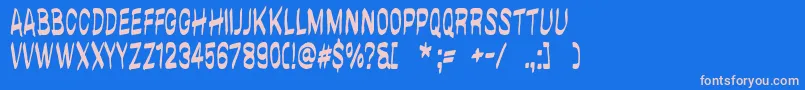 BrushwallRegular Font – Pink Fonts on Blue Background