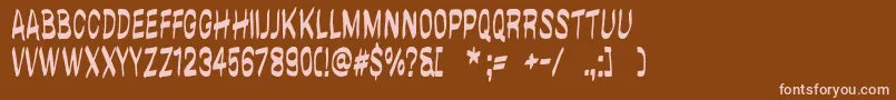 BrushwallRegular Font – Pink Fonts on Brown Background
