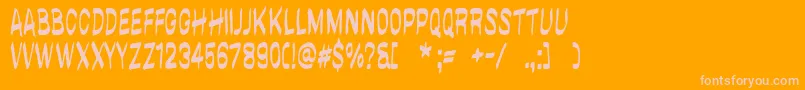 BrushwallRegular Font – Pink Fonts on Orange Background