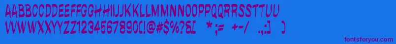 BrushwallRegular Font – Purple Fonts on Blue Background
