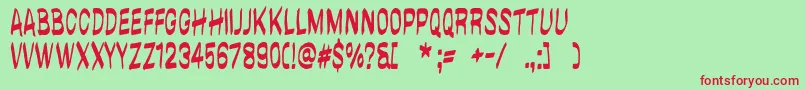 BrushwallRegular Font – Red Fonts on Green Background