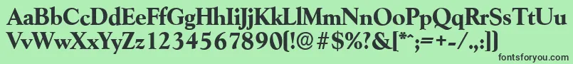 GoudyserialXboldRegular-fontti – mustat fontit vihreällä taustalla