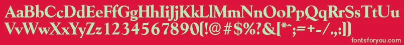 Подробнее о шрифте GoudyserialXboldRegular Шрифт GoudyserialXboldRegular – зелёные шрифты на красном фоне