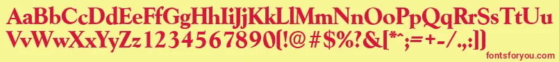 GoudyserialXboldRegular Font – Red Fonts on Yellow Background