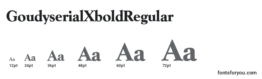 Размеры шрифта GoudyserialXboldRegular