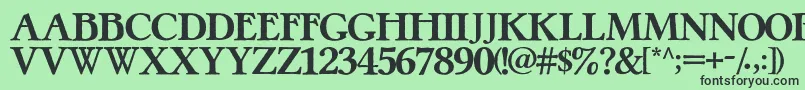 Шрифт PretzelRegular – чёрные шрифты на зелёном фоне