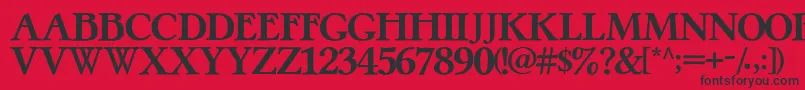 PretzelRegular Font – Black Fonts on Red Background