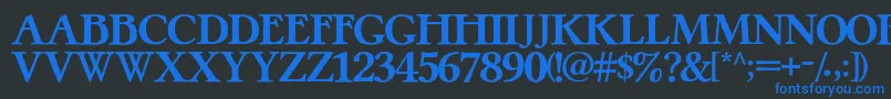 Шрифт PretzelRegular – синие шрифты на чёрном фоне