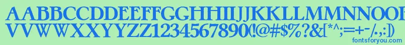 PretzelRegular Font – Blue Fonts on Green Background