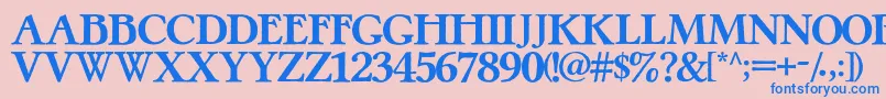 PretzelRegular Font – Blue Fonts on Pink Background