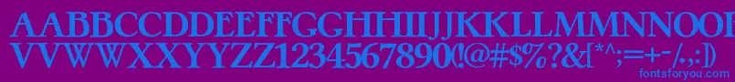 PretzelRegular Font – Blue Fonts on Purple Background