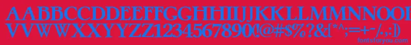 フォントPretzelRegular – 赤い背景に青い文字