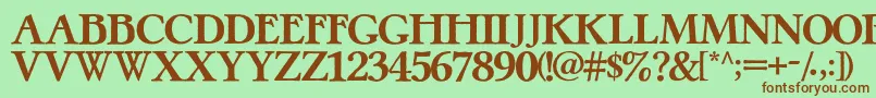 PretzelRegular-fontti – ruskeat fontit vihreällä taustalla