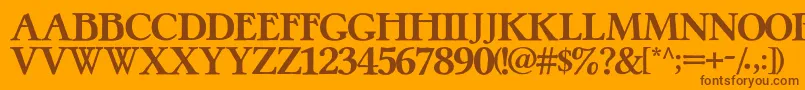 Шрифт PretzelRegular – коричневые шрифты на оранжевом фоне