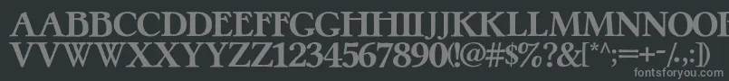 PretzelRegular Font – Gray Fonts on Black Background