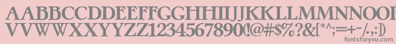PretzelRegular-fontti – harmaat kirjasimet vaaleanpunaisella taustalla