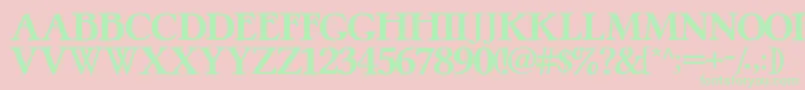 PretzelRegular-fontti – vihreät fontit vaaleanpunaisella taustalla