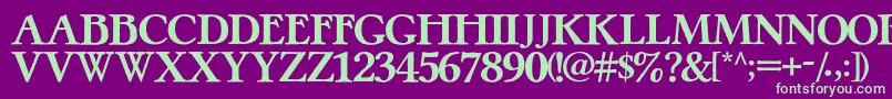 PretzelRegular-fontti – vihreät fontit violetilla taustalla