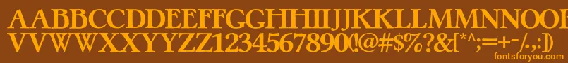 Шрифт PretzelRegular – оранжевые шрифты на коричневом фоне