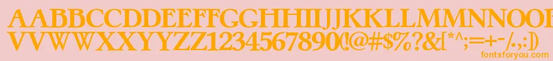 PretzelRegular-fontti – oranssit fontit vaaleanpunaisella taustalla