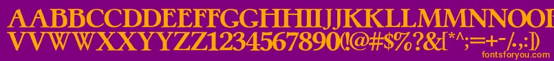 Шрифт PretzelRegular – оранжевые шрифты на фиолетовом фоне