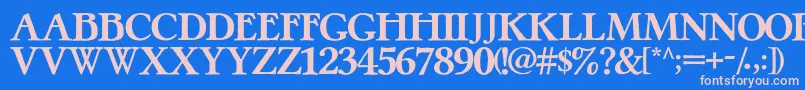 フォントPretzelRegular – ピンクの文字、青い背景