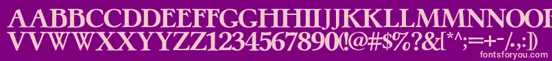 フォントPretzelRegular – 紫の背景にピンクのフォント