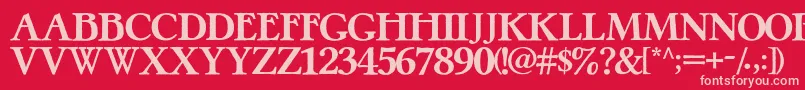 PretzelRegular Font – Pink Fonts on Red Background