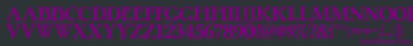 PretzelRegular-fontti – violetit fontit mustalla taustalla