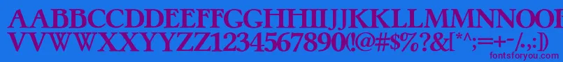 PretzelRegular Font – Purple Fonts on Blue Background