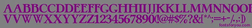 フォントPretzelRegular – 紫色のフォント、灰色の背景