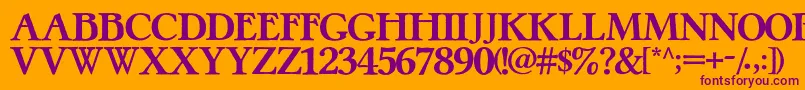 フォントPretzelRegular – オレンジの背景に紫のフォント