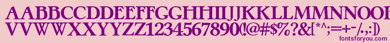 PretzelRegular-fontti – violetit fontit vaaleanpunaisella taustalla