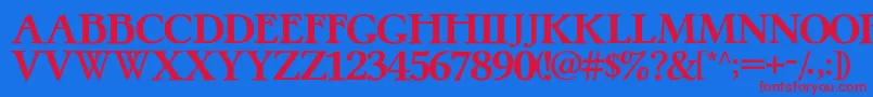 フォントPretzelRegular – 赤い文字の青い背景