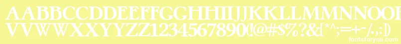 フォントPretzelRegular – 黄色い背景に白い文字