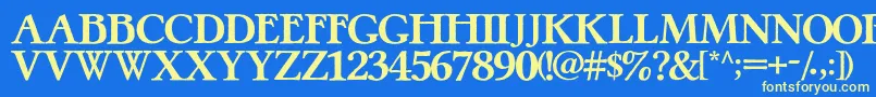 フォントPretzelRegular – 黄色の文字、青い背景