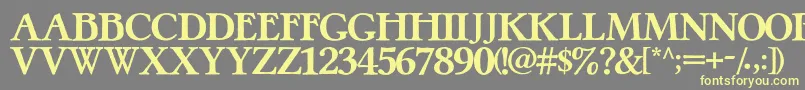 PretzelRegular-fontti – keltaiset fontit harmaalla taustalla
