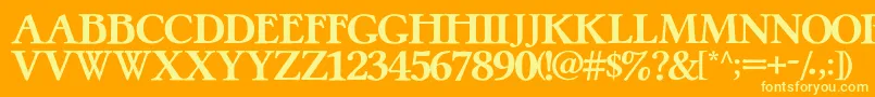 PretzelRegular Font – Yellow Fonts on Orange Background