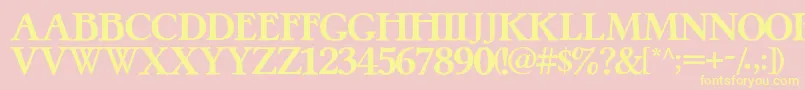 PretzelRegular-fontti – keltaiset fontit vaaleanpunaisella taustalla
