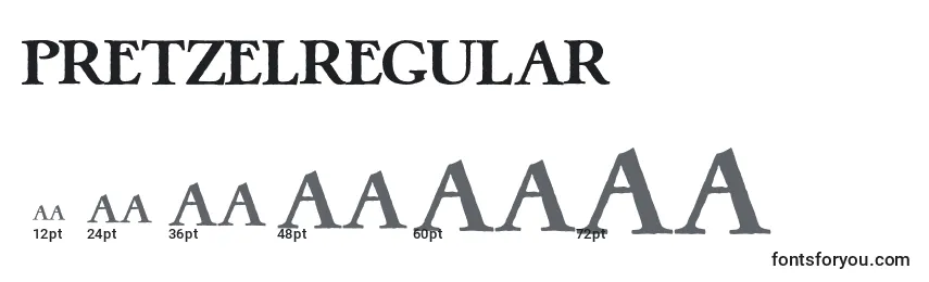 Размеры шрифта PretzelRegular