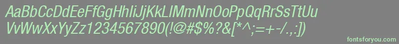 ContextRepriseCondensedSsiCondensedItalic Font – Green Fonts on Gray Background