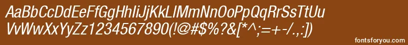 ContextRepriseCondensedSsiCondensedItalic Font – White Fonts on Brown Background