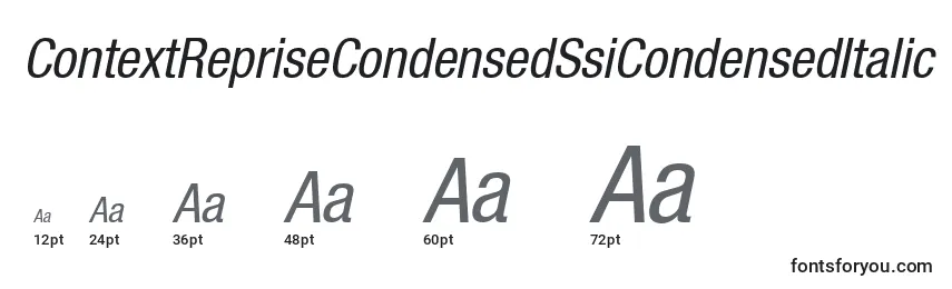 Размеры шрифта ContextRepriseCondensedSsiCondensedItalic