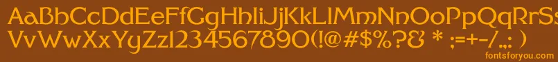 FhaModernidealclassicNc Font – Orange Fonts on Brown Background